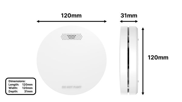 Interconnected smoke alarms - dimensions