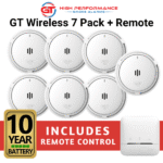 GT Wireless Interconnectable Smoke Alarms - 7 Pack including Remote Control