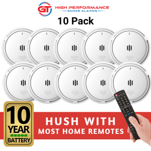 Photoelectric Smoke Detectors GT Wireless Interconnected with 10 year battery x 10 pack