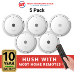 Photoelectric Smoke Detectors GT Wireless Interconnected with 10 year battery x 5 pack