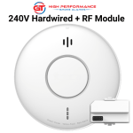 Photoelectric Smoke Detector GT Smoke Alarm 240V Hardwired with Interconnected RF Module