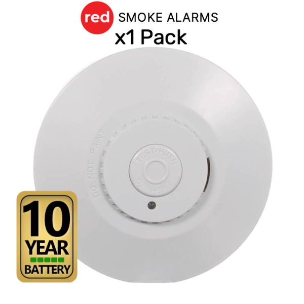 Red R10RF Wireless Interconnected Photoelectric Smoke Alarm 1 Pack