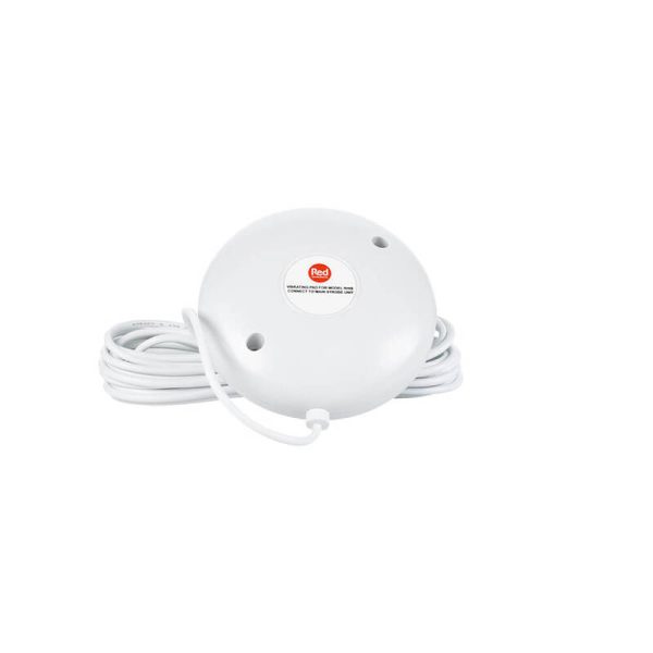 Red smoke alarm vibrating pad for deaf and hard of hearing