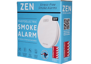 ZEN Interconnected Smoke Alarms Wireless Photoelectric - 1 Pack Angled Front