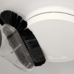 Interconnected smoke alarms cleaning with soft brush attachment from vacuum