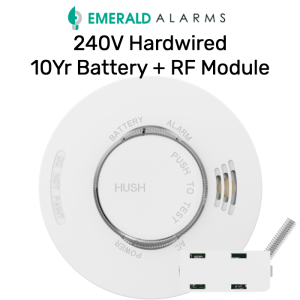 Emerald Interconnected Smoke Alarm 240V hardwired with 10 Year Lithium Battery and RF Module