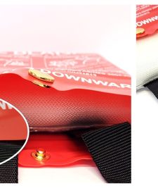 ZEN fire blanket with quick-release pull down tabs - simple to use