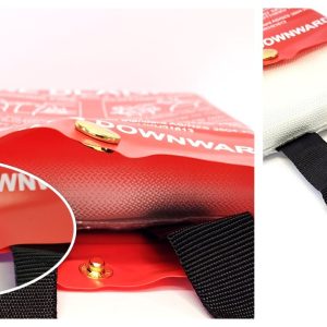 ZEN fire blanket with quick-release pull down tabs - simple to use