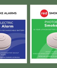 Red smoke alarms hard wired smoke detector