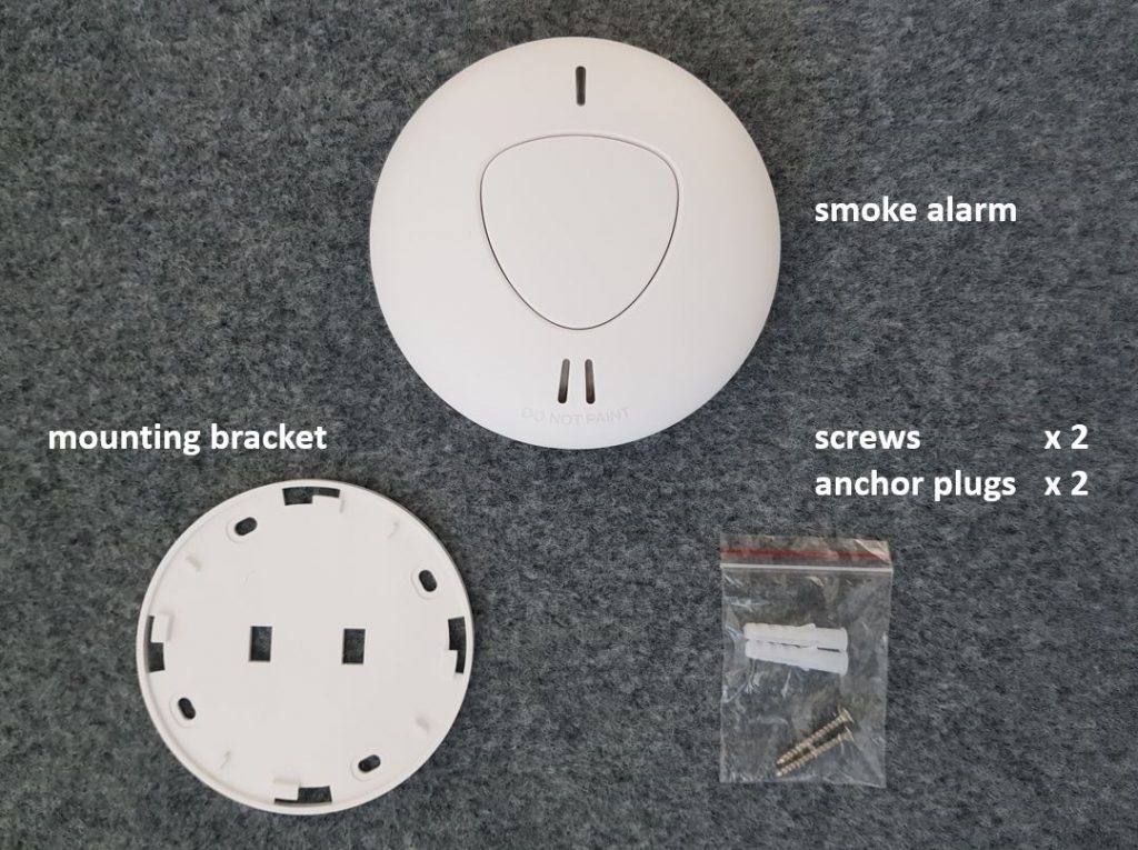 wireless interconnected photoelectric smoke alarm box contents