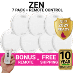 ZEN Smoke Alarms - 7 Pack Bundle with Bonus Remote and 10 Year Battery