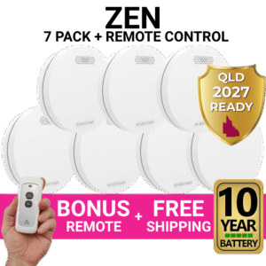 ZEN Smoke Alarms - 7 Pack Bundle with Bonus Remote and 10 Year Battery